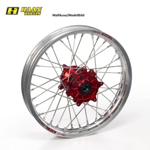 Haan wheel CRF450 13- 19-2,15 RED HUB/SILVER RIM/BLACK SPO/BLACK NIP