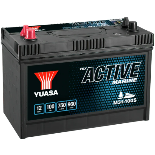 Yuasa M31-100S Active Marine Start Battery 12V 100Ah 750A Huom.Rullakkorahti (12