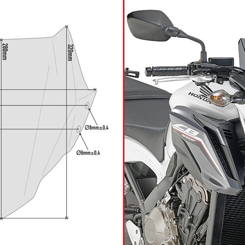 Givi Specific screen, smoked 28 x 36,5 cm (H x W) CB650F 17-18