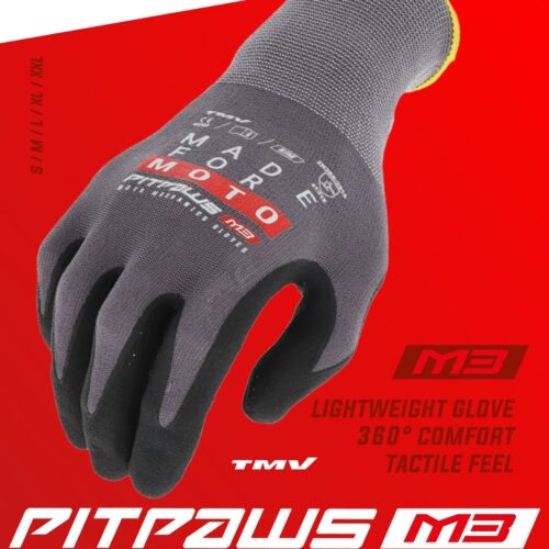 TMV Pitpaws gloves Black ”Made for Moto” M