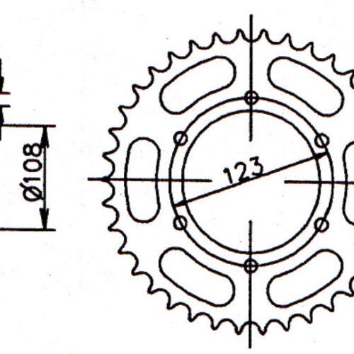 Forte Takaratas, 53 ham. (420), Punainen Alu., Ø108mm, Aprilia 14- / Derbi 10-