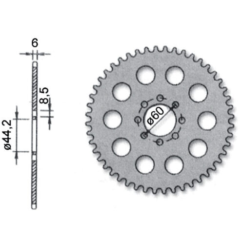 Forte Takaratas, 50 hammasta (420), Ø44mm, MBK X-Limit 98-03 / Yamaha DT50 98-03