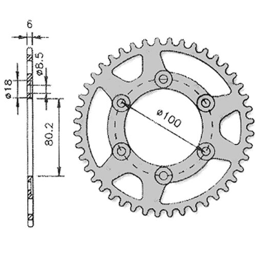 Forte Takaratas, 50 hammasta (420), Ø80mm, Rieju RR, Spike