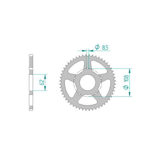 Forte Takaratas, 52 hammasta (420), Ø62mm, Peugeot XPS Street / Rieju MRX