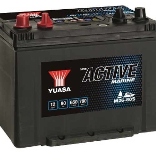 Yuasa M26-80S Active Marine Start Battery 12V 80Ah 650A Huom.Rullakkorahti (18)