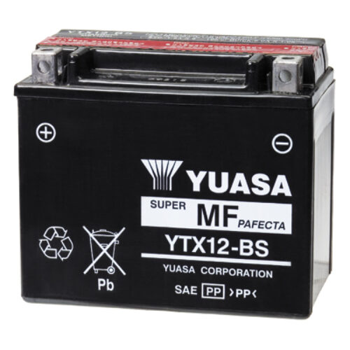 Yuasa akku, YTX12-BS (cp) Happopatruuna mukana (4)