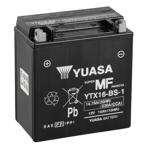 Yuasa akku, YTX16-BS-1 (cp) Happopatruuna mukana (3)