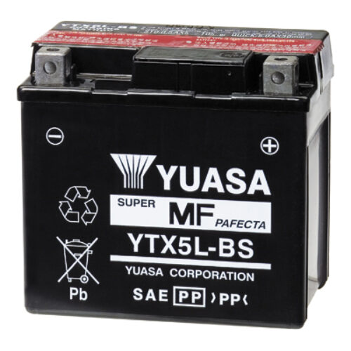 Yuasa akku, YTX5L-BS (cp) Happopatruuna mukana (5)