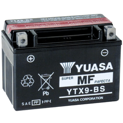 Yuasa akku, YTX9-BS (cp) Happopatruuna mukana (5)